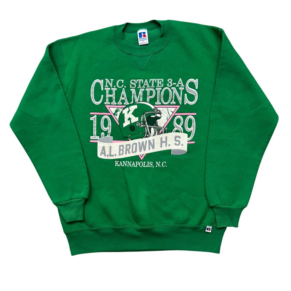 Vintage Russell Athletic AL Brown NC State Champs Kannapolis Football Sweatshirt